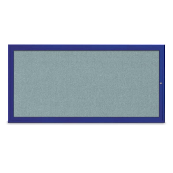 Slim Enclosed Corkboard, 24"x36", Black Alum Frame/Buff